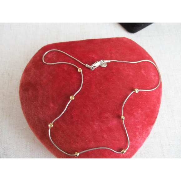 Silpada Jewelry - Vintage Silpada Sterling Silver Goldtone Bead Accent Thin 17.5in Chain Necklace